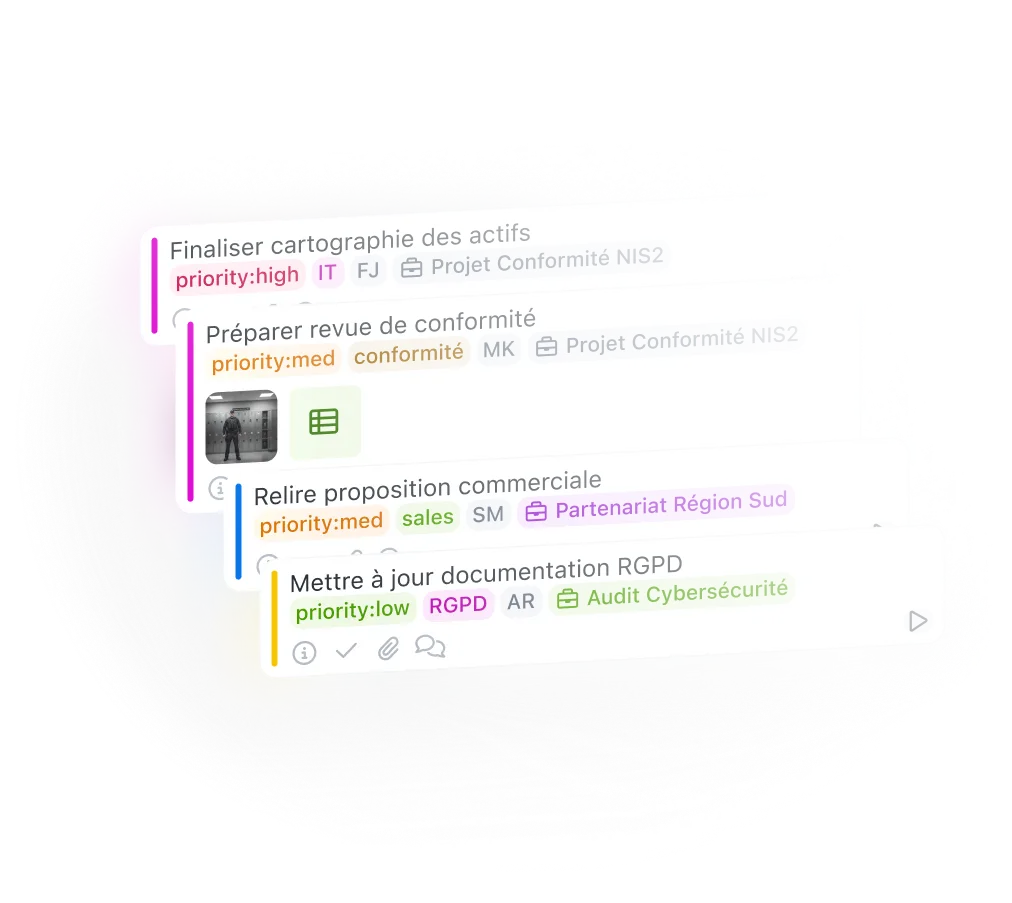 Gestion tâches format liste