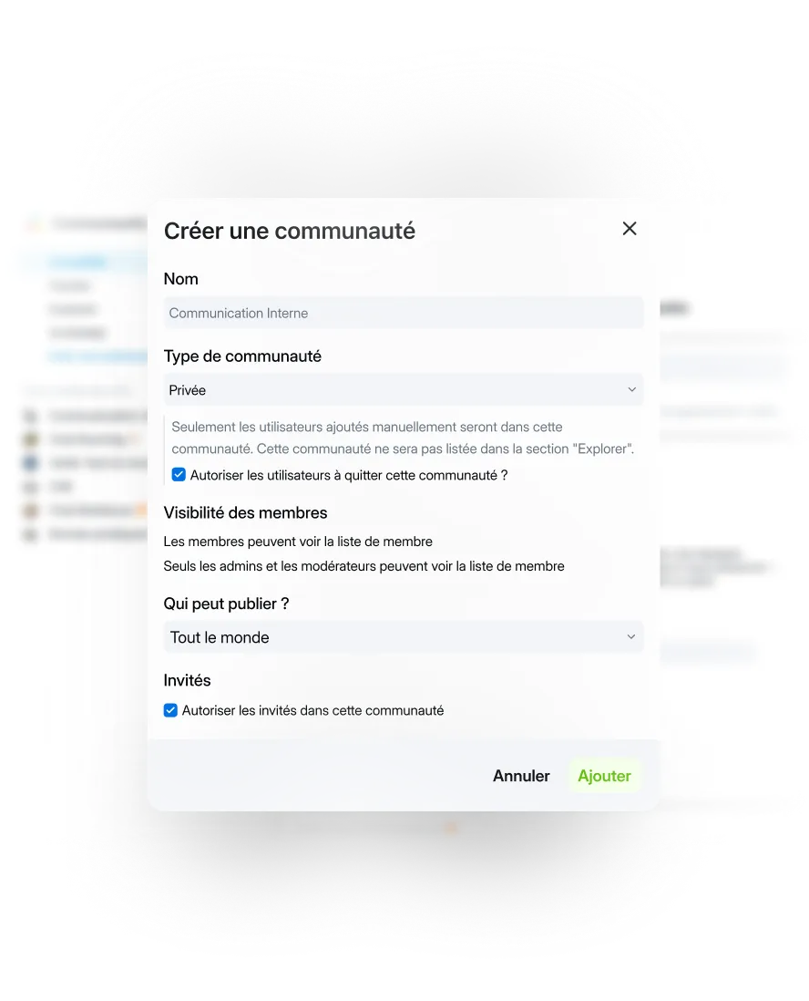 Création d'une communauté