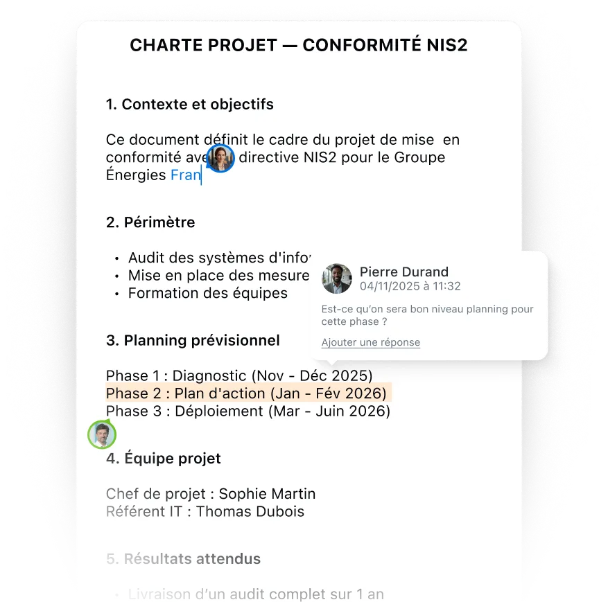Co-édition de document Wimi Drive