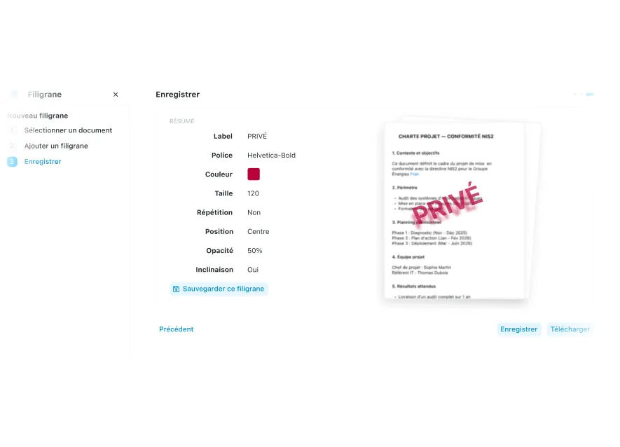 Aperçu du filigrane